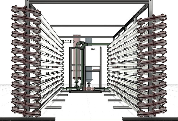 1 kL pilot photobioreactor render.